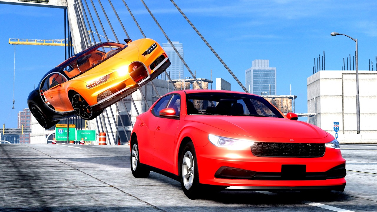 High Speed Traffic Car Crashes #250 - BeamNG Drive | CrashBoomPunk