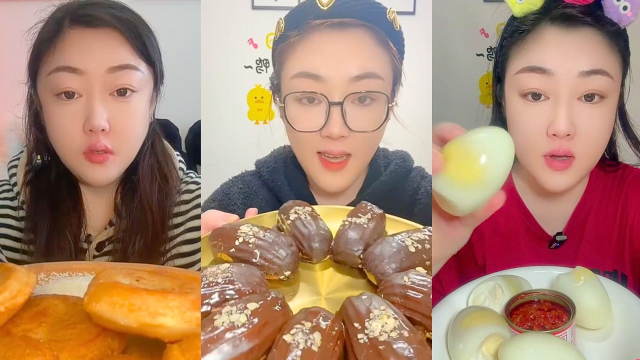 Fried Cakes, Chocolate Éclairs, and Boiled Eggs Mukbang