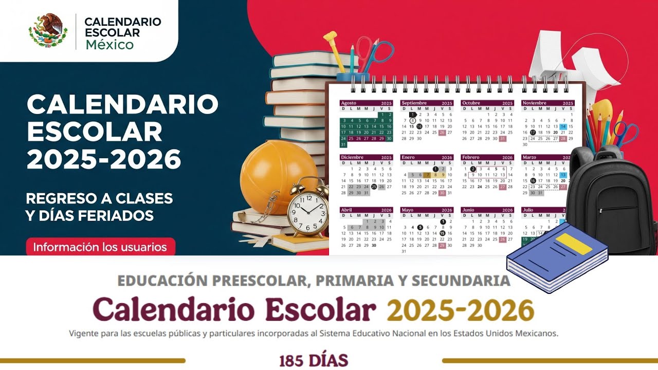 Calendario Escolar #SEP 2025-2026 | Regreso a Clases y Días Festivos 📅 #mexico 🟢 Educación Básica