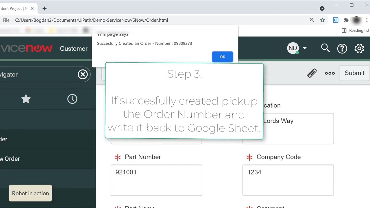FREE RPA DEMO - UiPath Robot in action - Data Entry Process