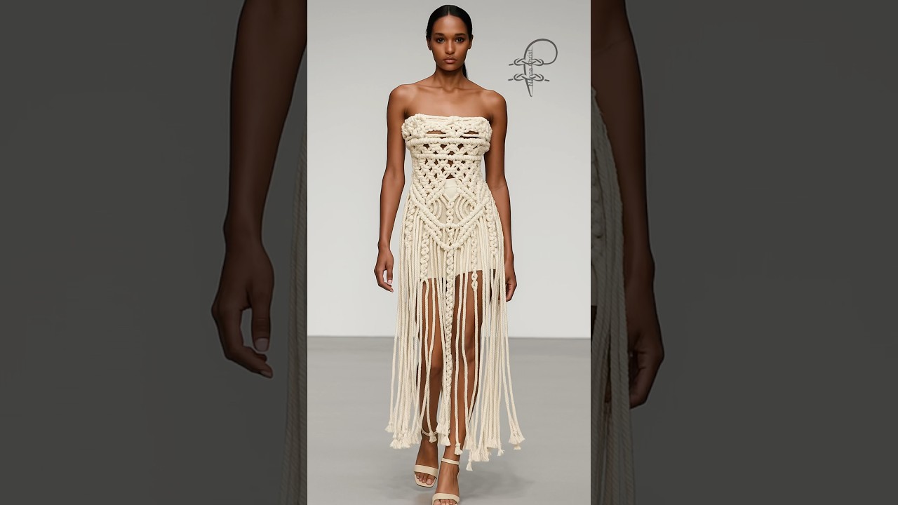 DIY BOHO DRESS🤍#diy #macrame #nannachrist