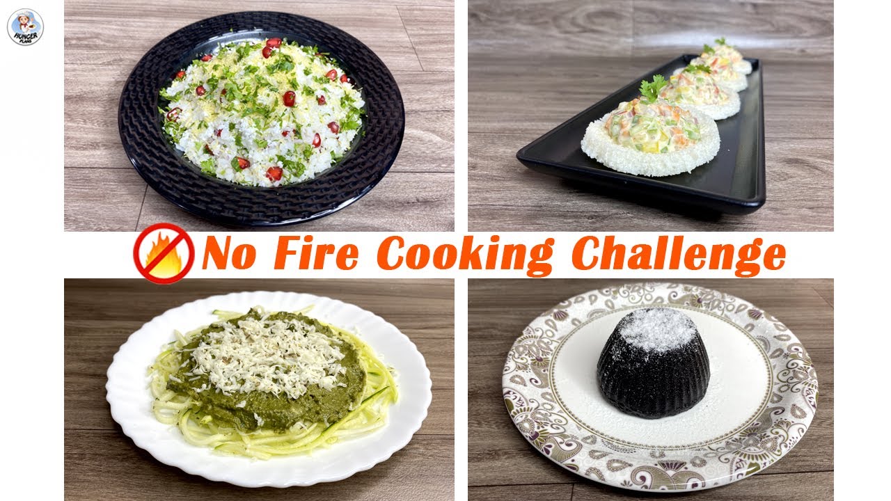 No Cooking Challenge For 24 Hours | Cooking Without Fire Challenge | Fireless Cooking | Hunger Plans