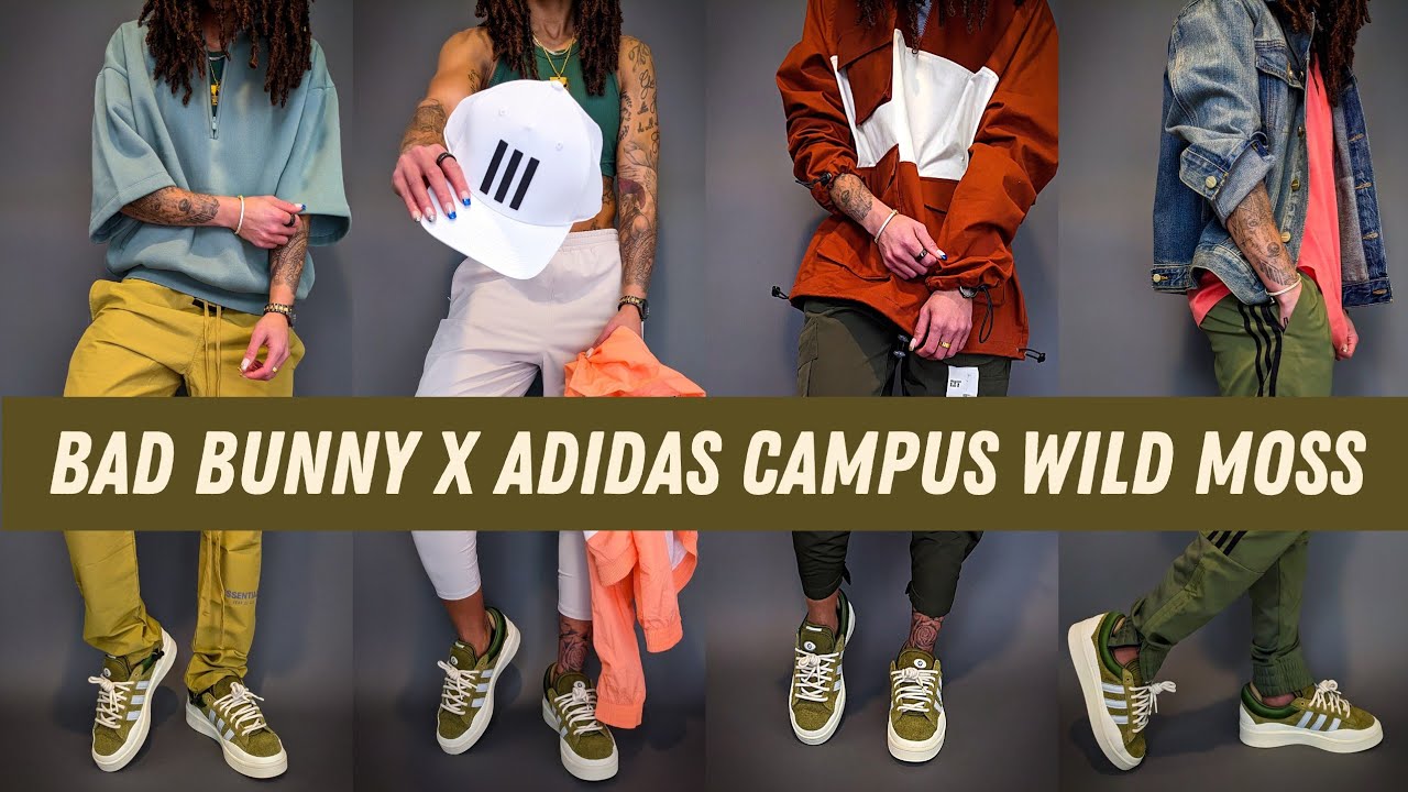 EARLY LOOK Bad Bunny x Adidas Campus WILD MOSS | How I Style 4 Ways