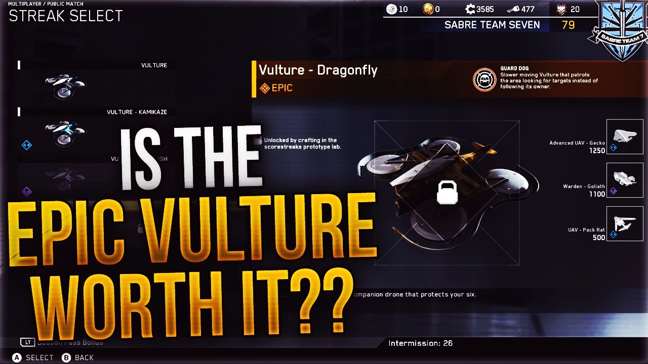 VULTURE DRAGONFLY: FREE FLYING VULTURE w/ THIS EPIC VULTURE VARIANT (Epic Scorestreak Variants)