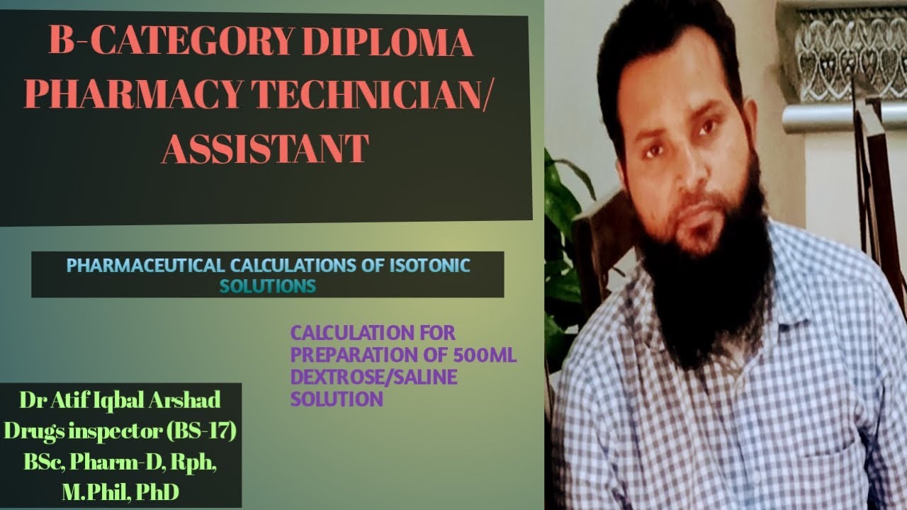 Calculation for preparation of dextrose saline solution