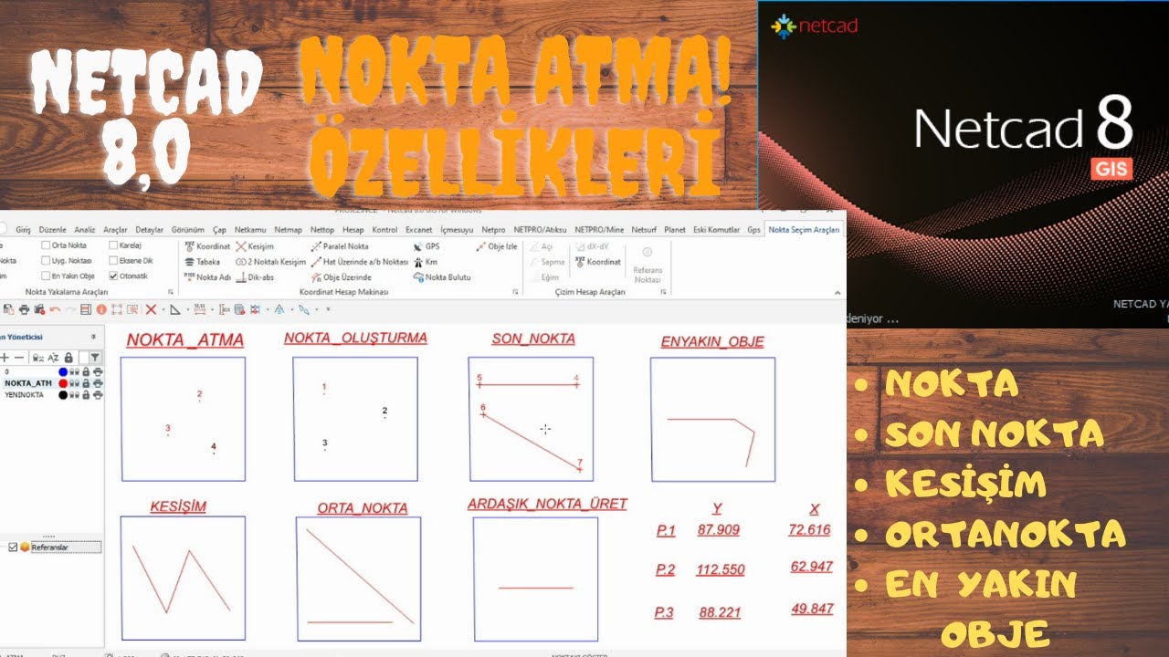 1-Netcad 8.0 Nokta Atma Nasıl Yapılır ??// Nokta Yakalama Özellikleri