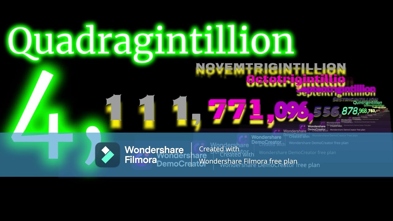 Numbers 1 to 1 Quinquagintillion with sound part 1