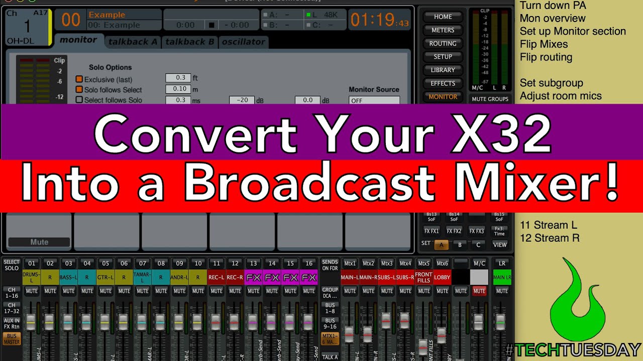Convert Your Behringer X32 Into A Broadcast Live-Stream Mixer  - #AscensionTechTuesday - EP095