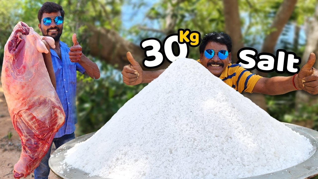 30 கிலோ உப்பில் முழு ஆடு சமையல் 🐐🤩 | Whole Goat Cooked Under Layer Of 30 kg Salt