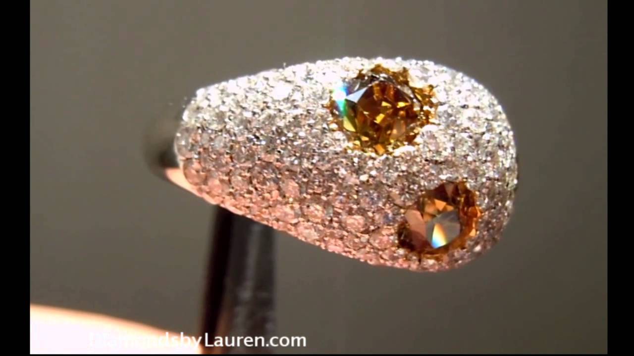 Remarkable pave work on Dome ring featuring Old Mine Briliant Diamonds r5175