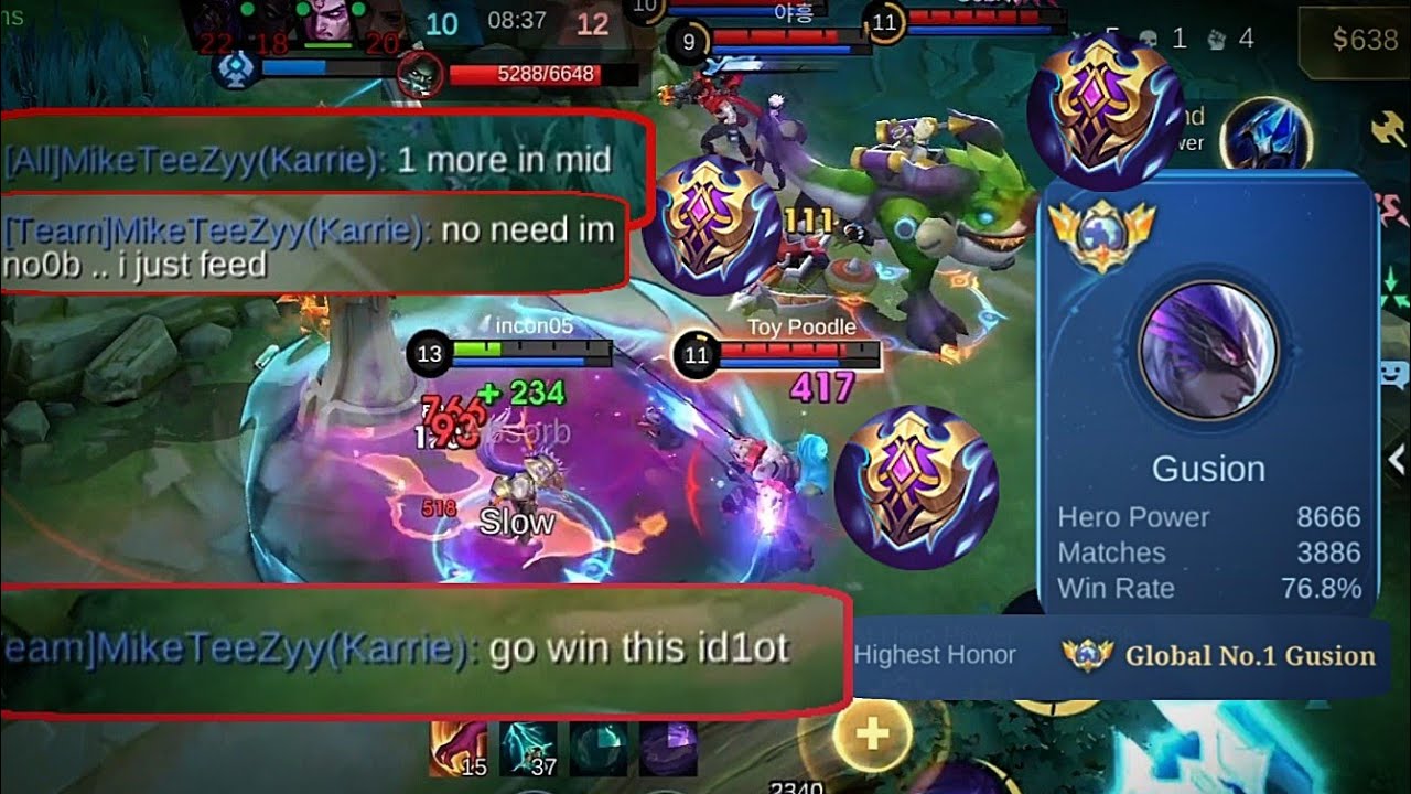 How to play Gusion when you meet Toxic player in high rank