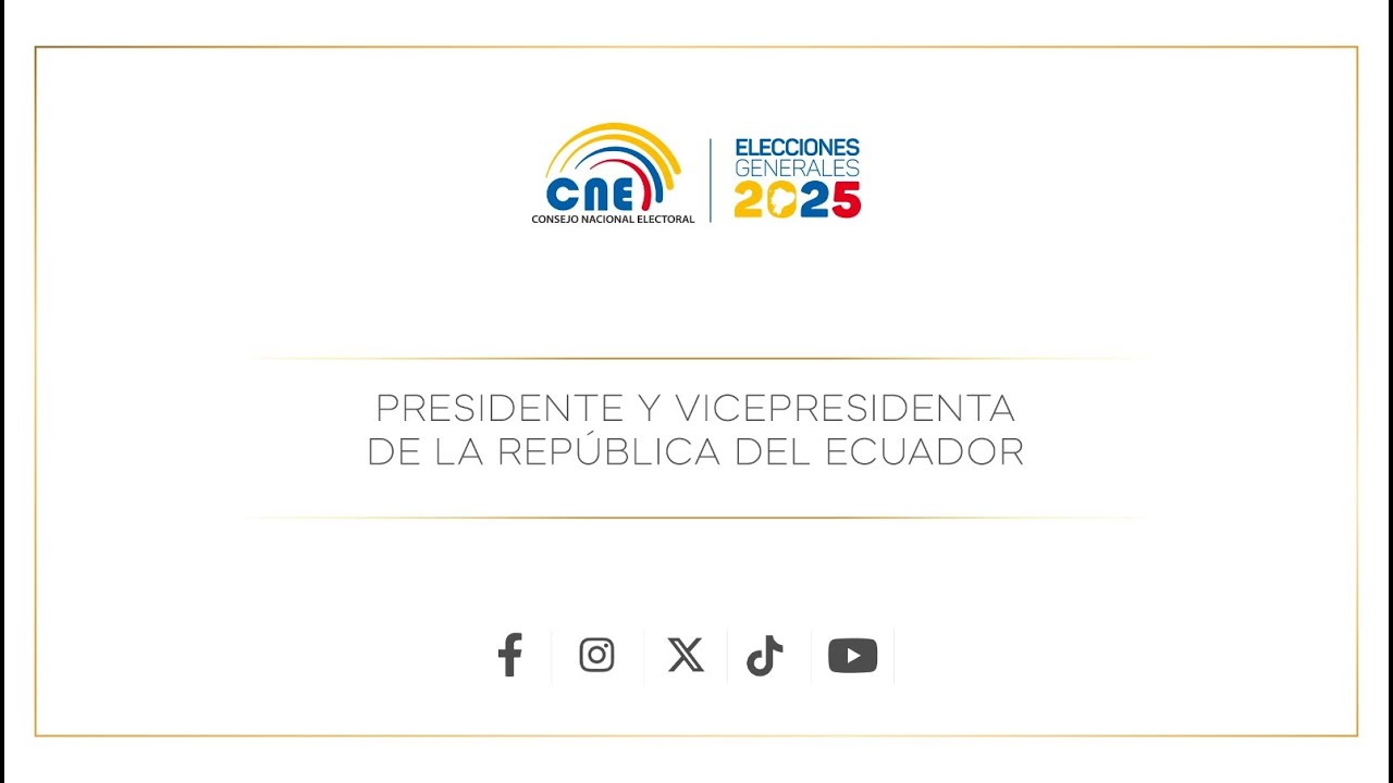 ENTREGA DE CREDENCIALES AL PRESIDENTE Y VICEPRESIDENTA DE LA REPÚBLICA DEL ECUADOR - 2025