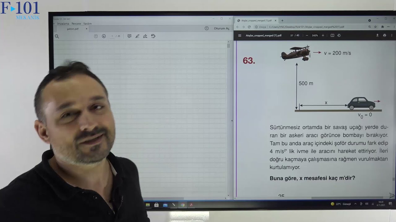 FİZİK101. ATIŞLAR SORU ÇÖZÜMLERİ.