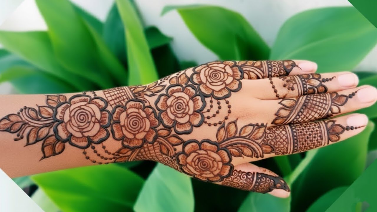 Beautiful Back Hand Rose Mehndi Design | Flower Henna Design 