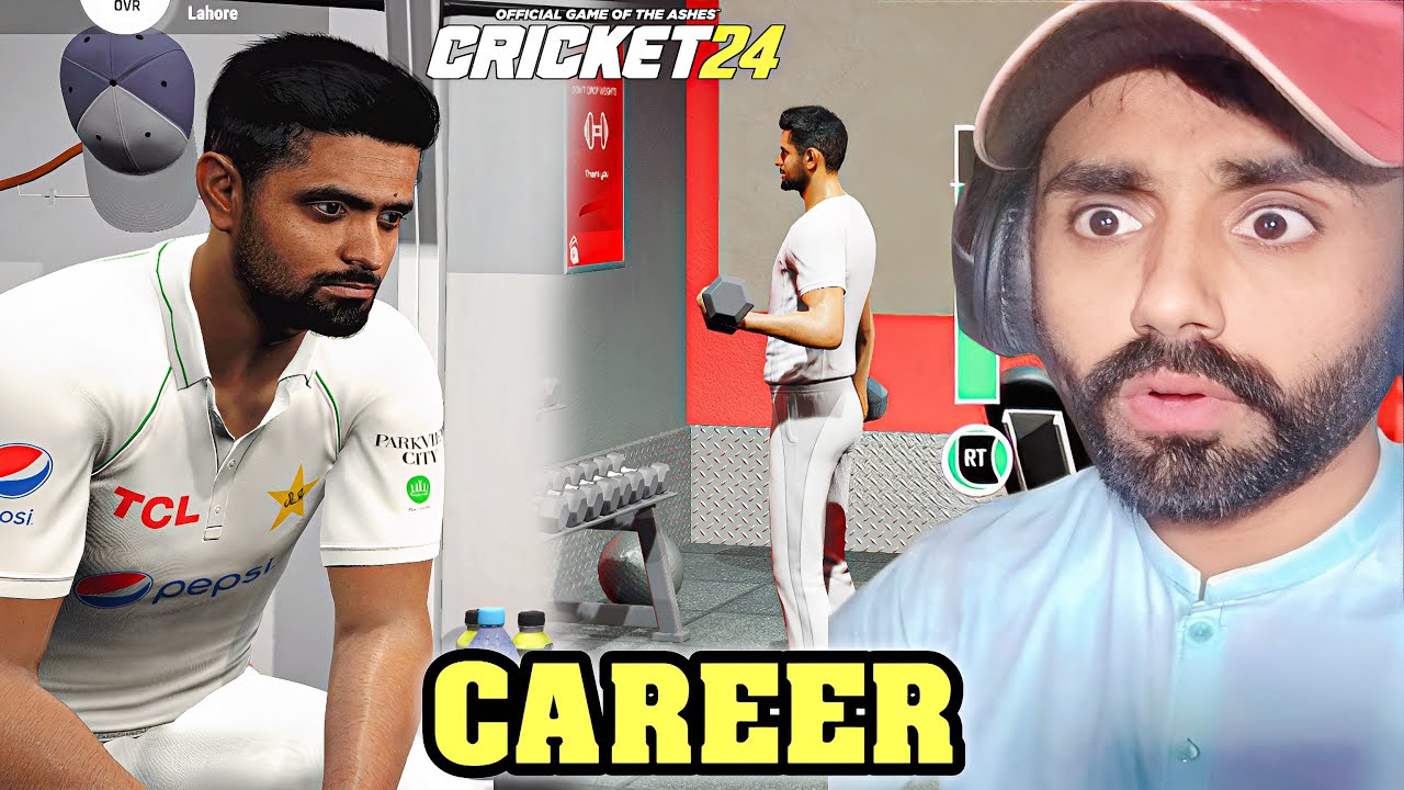 BABAR AZAM IN GYM😮FOR POWER HITTING🥵BABAR CARRER MODE CRICKET 24 GAMEPLAY IN HINDI URDU