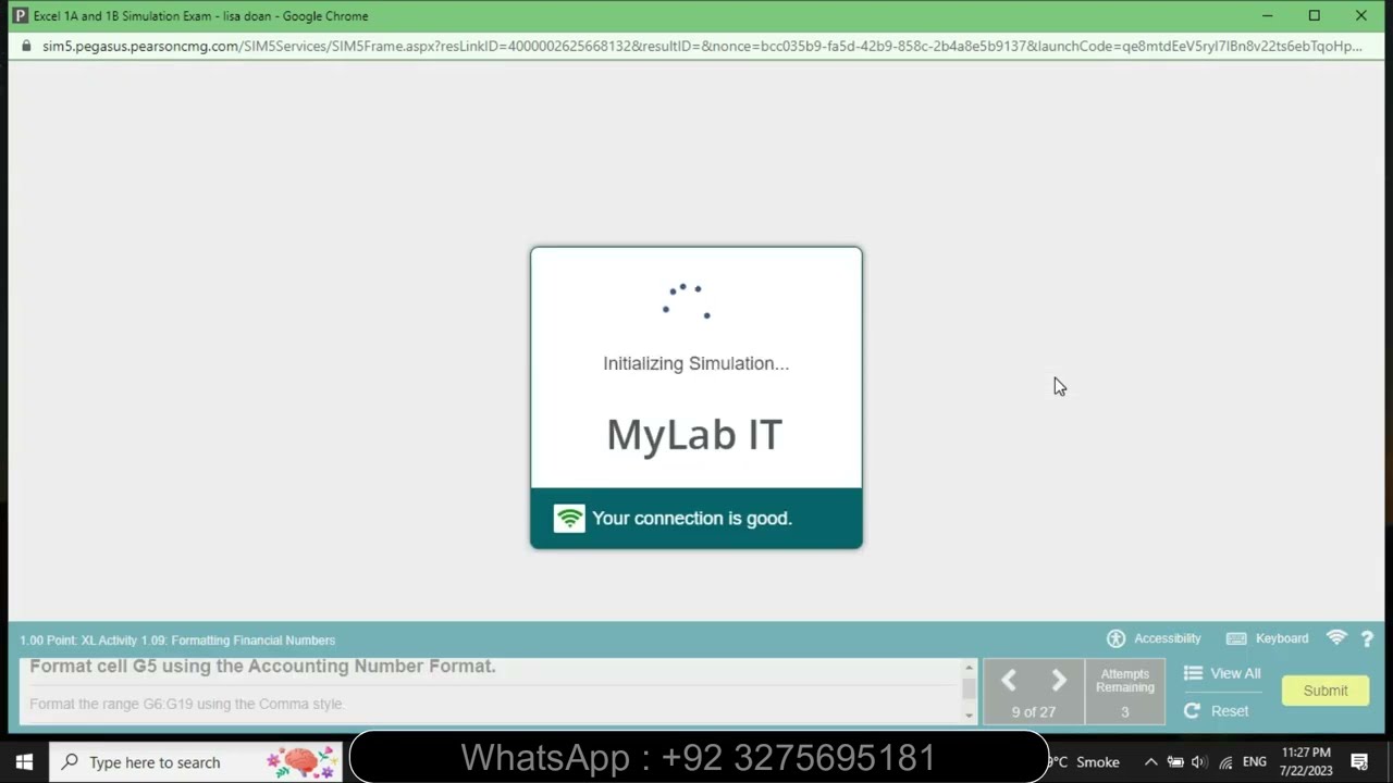 Excel 1A and 1B Simulation Exam | Excel - 1A and 1B Simulation - Exam | MyLab Service Solution