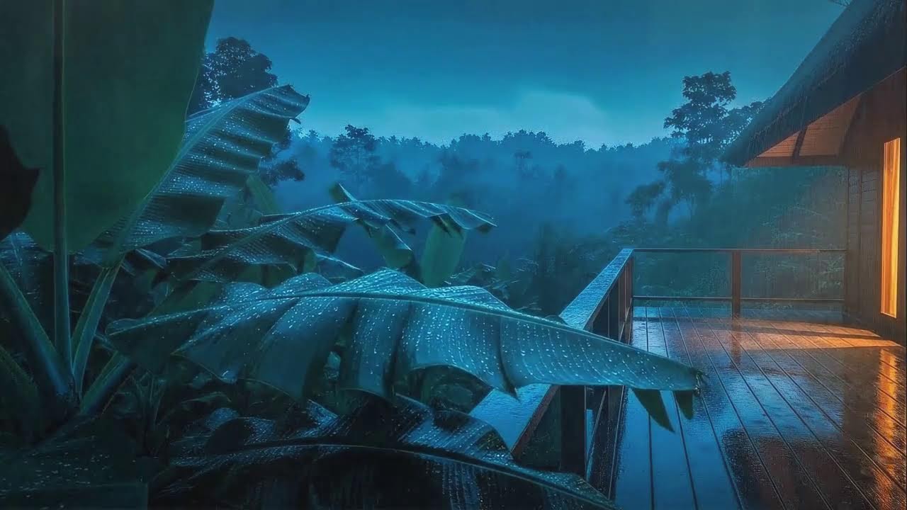 Sleep Fast To Tropical Night Rain From A Cabin In The Jungle 🌧️