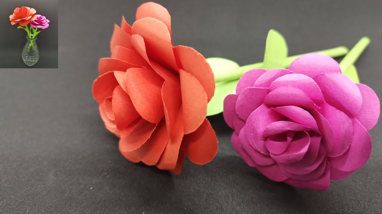 Blumen basteln mit Papier - Geschenke selber machen 🌸 DIY - how to make beautiful paper Rose