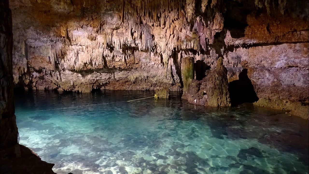 Cenote Choo Ha Coba near Mayan Ruins of Coba Underground Cenotes ChooHa Cave Grotto Mexico GoPro 4K