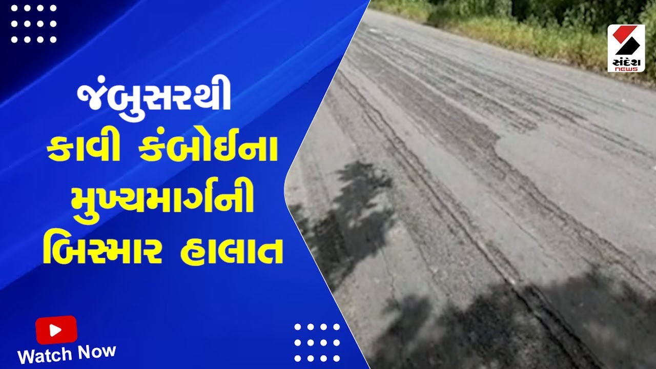 Jambusar News : જંબુસરથી કાવી કંબોઈના મુખ્યમાર્ગની બિસ્માર હાલાત | Kavi Kamboi Main Road | Gujarat