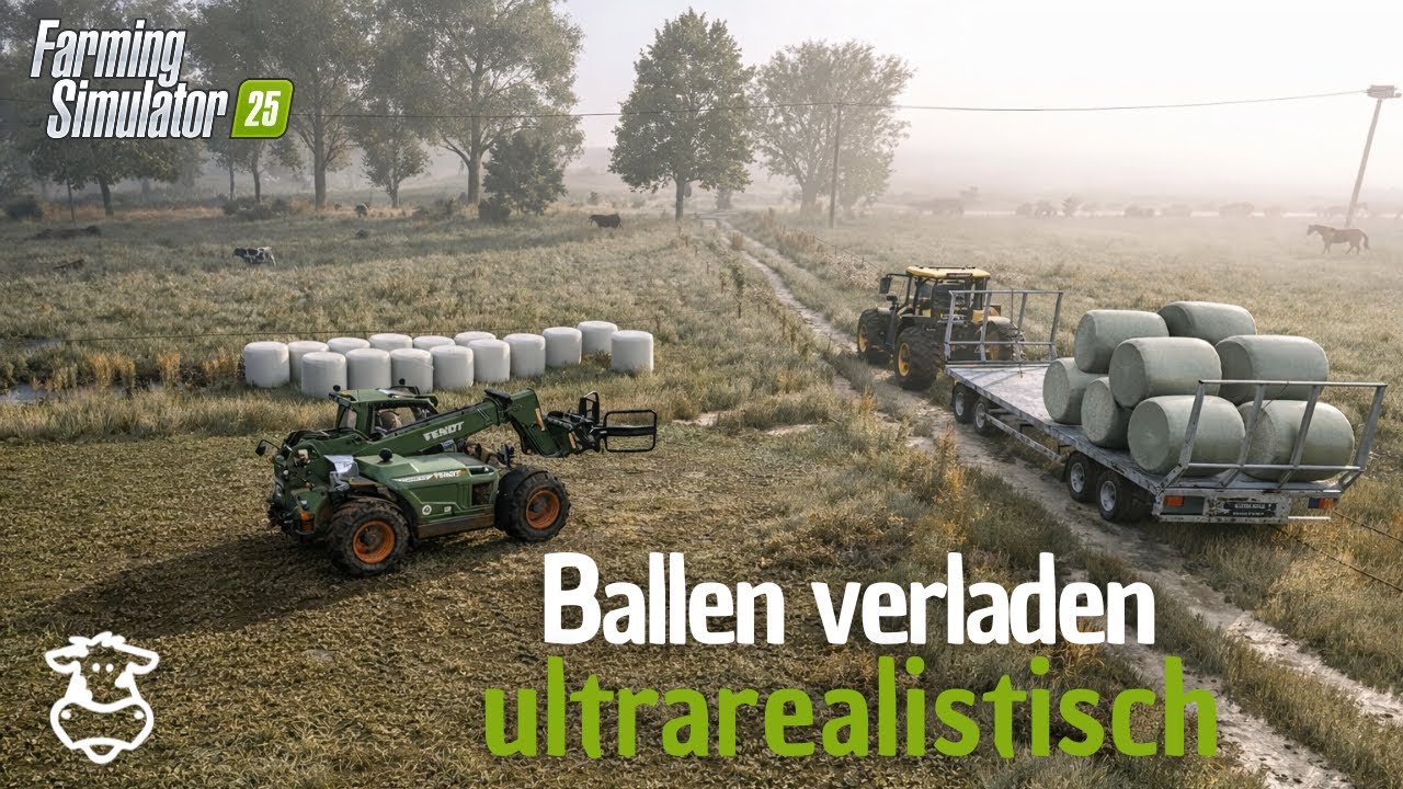 Ballenverladung in Perfektion 🚜 | FS25 Realismus pur mit ReShade #fs25 #reshade #fendt #farming