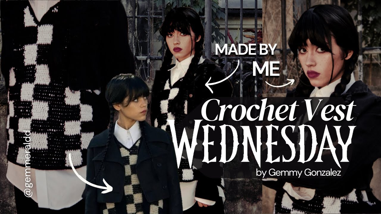 Making Wednesday Addams' Crochet Vest