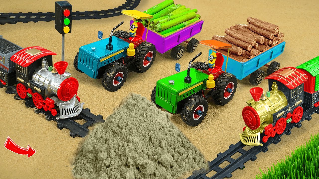 Diy tractor mini Bulldozer to making concrete road | Construction Vehicles, Road Roller #482