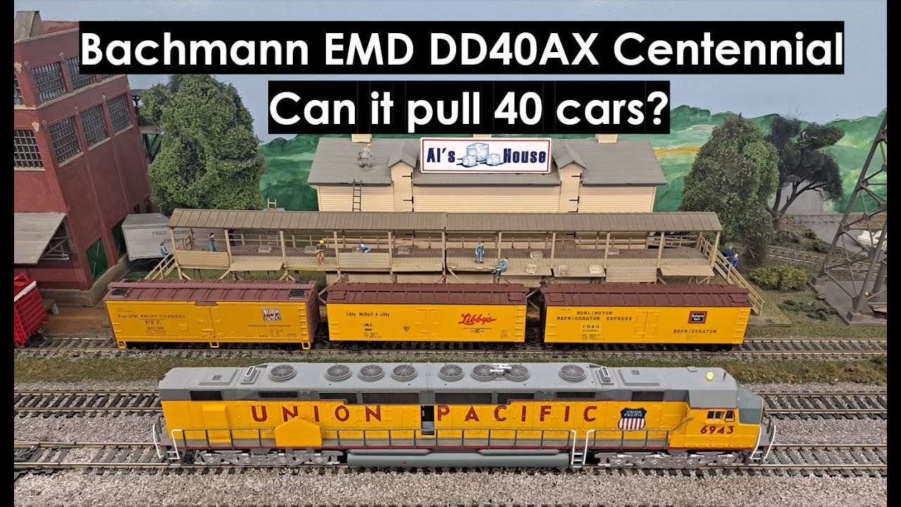 Bachmann DCC EMD DD40AX Centennial — может ли он тянуть 40 вагонов? (EMD DDA40X)