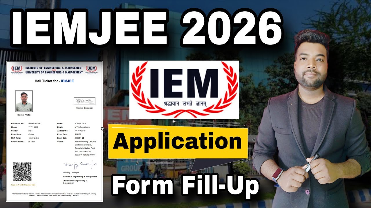 IEMJEE 2026 Application Form Fill-Up | Admission in IEM Kolkata, Newtown & Jaipur College.