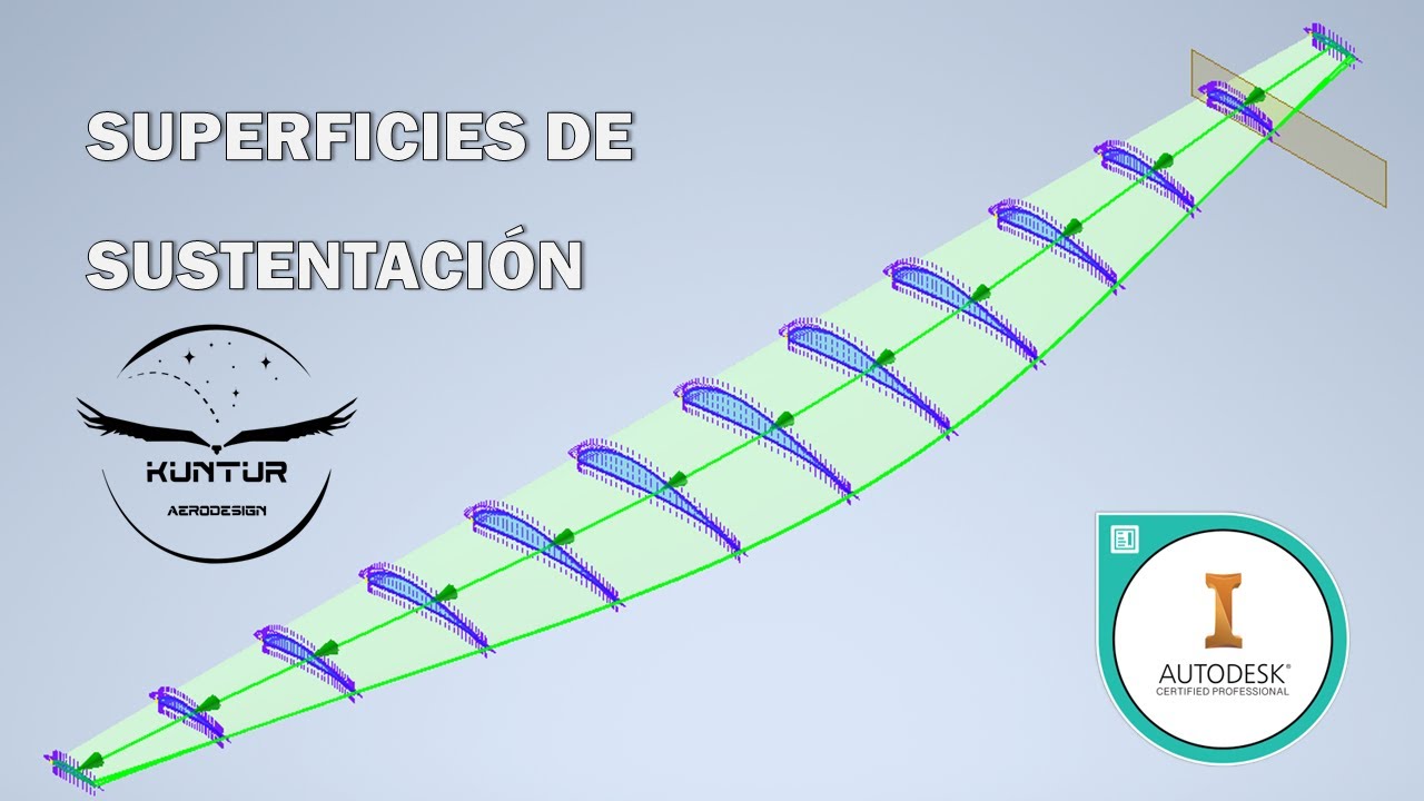 Modelado de superficies de sustentación en Inventor || Kuntur Aerodesign