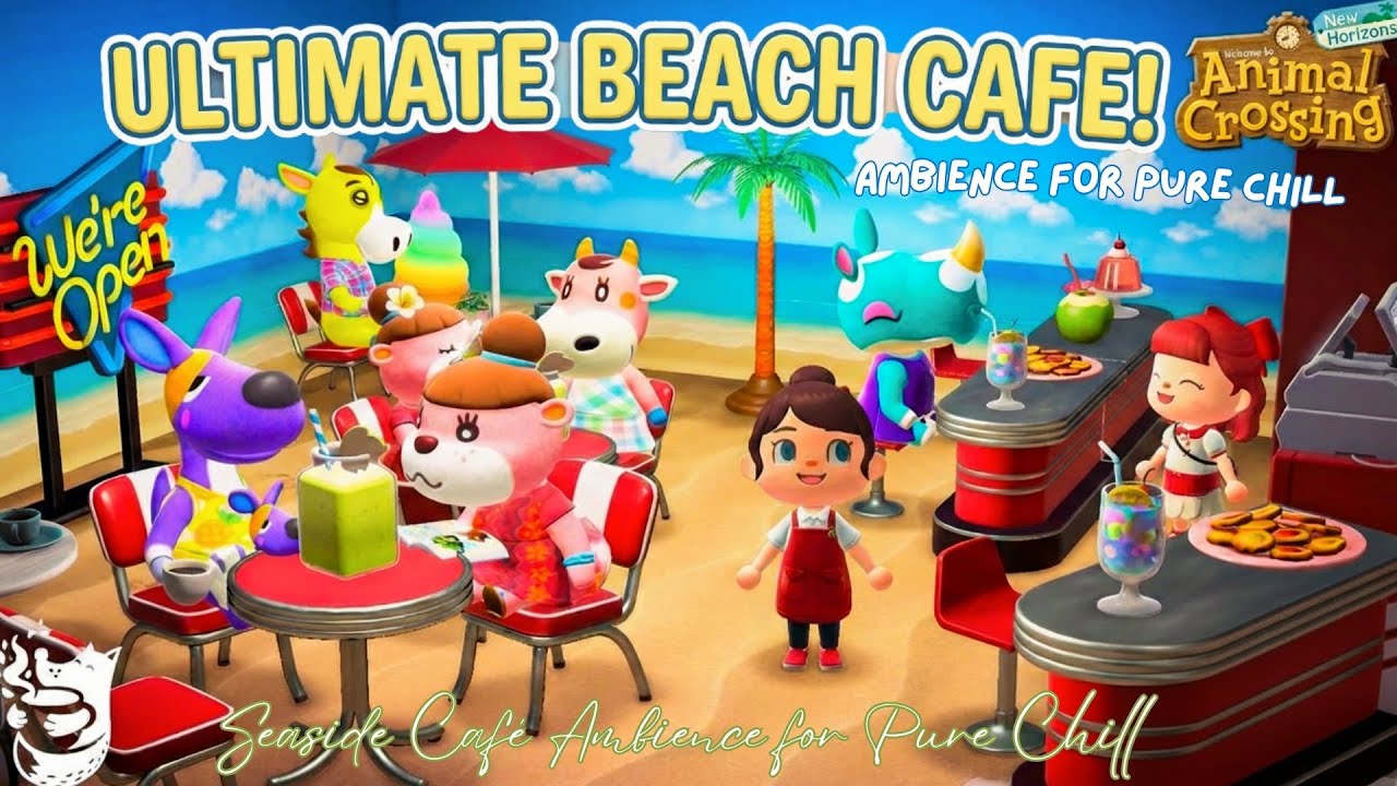 Ultimate Beach Café Vibes 🌴🌊☕ Animal Crossing Seaside Café Ambience for Pure Chill