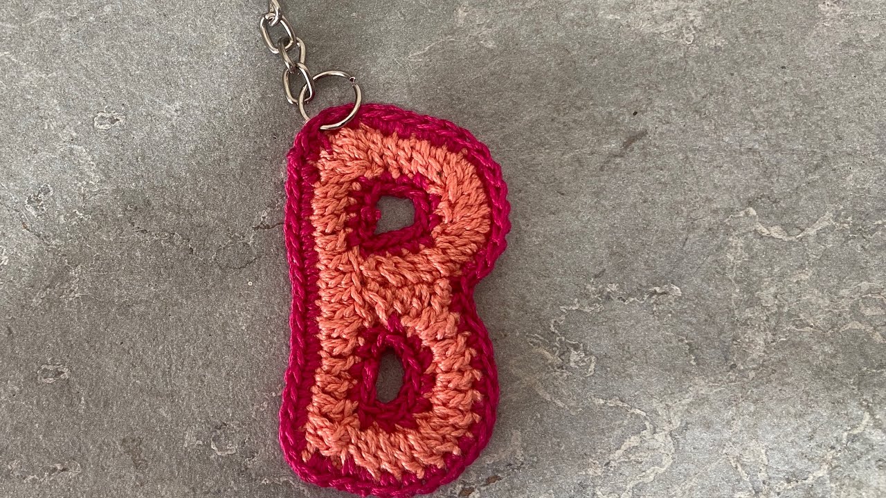 Crochet alphabet B keychain tutorial | How to do alphabet keychain