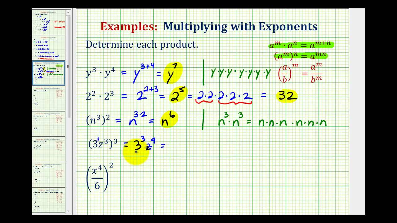 Ex:  Simplify Exponential Expressions - Product and Power Rule