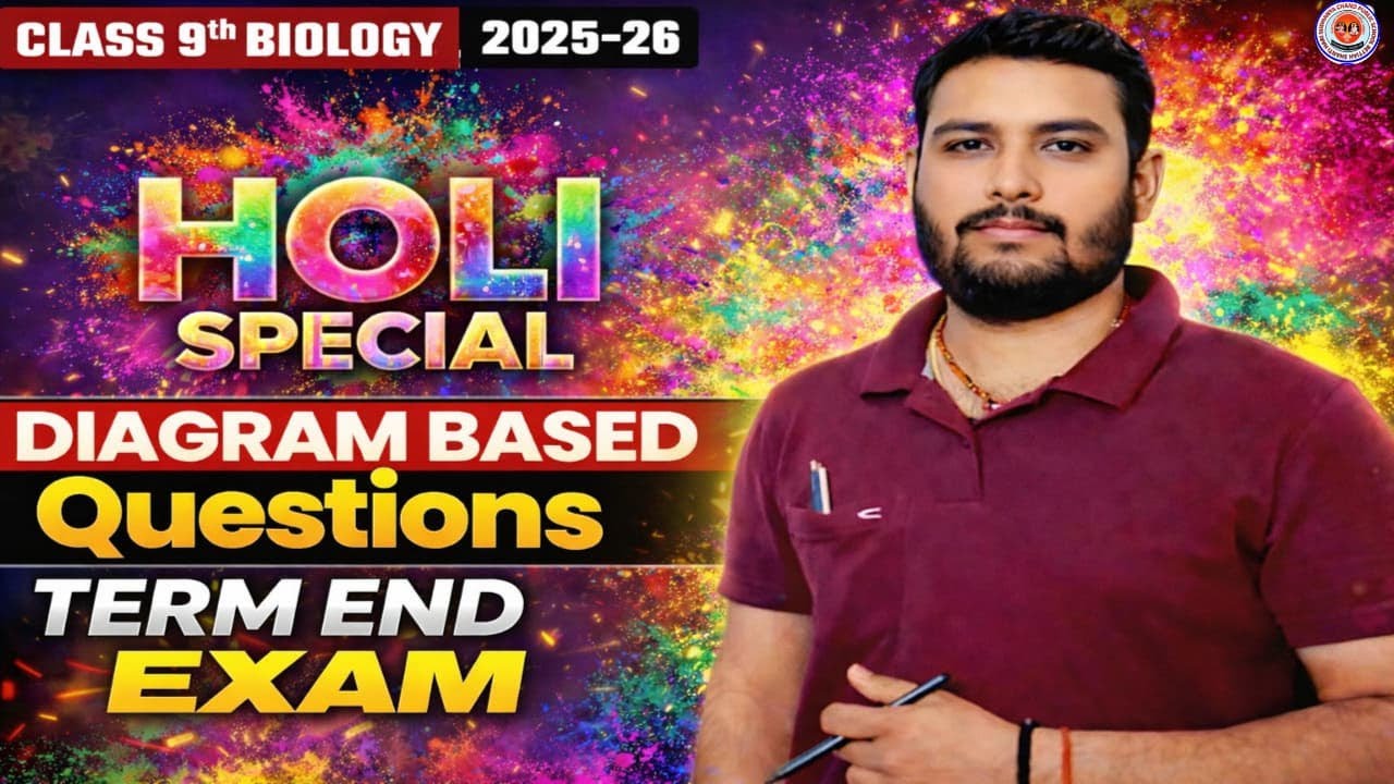 Holi Special 🌈 Class 9 Biology | Diagram Based Important Questions | Half Yearly Exam 2025-26