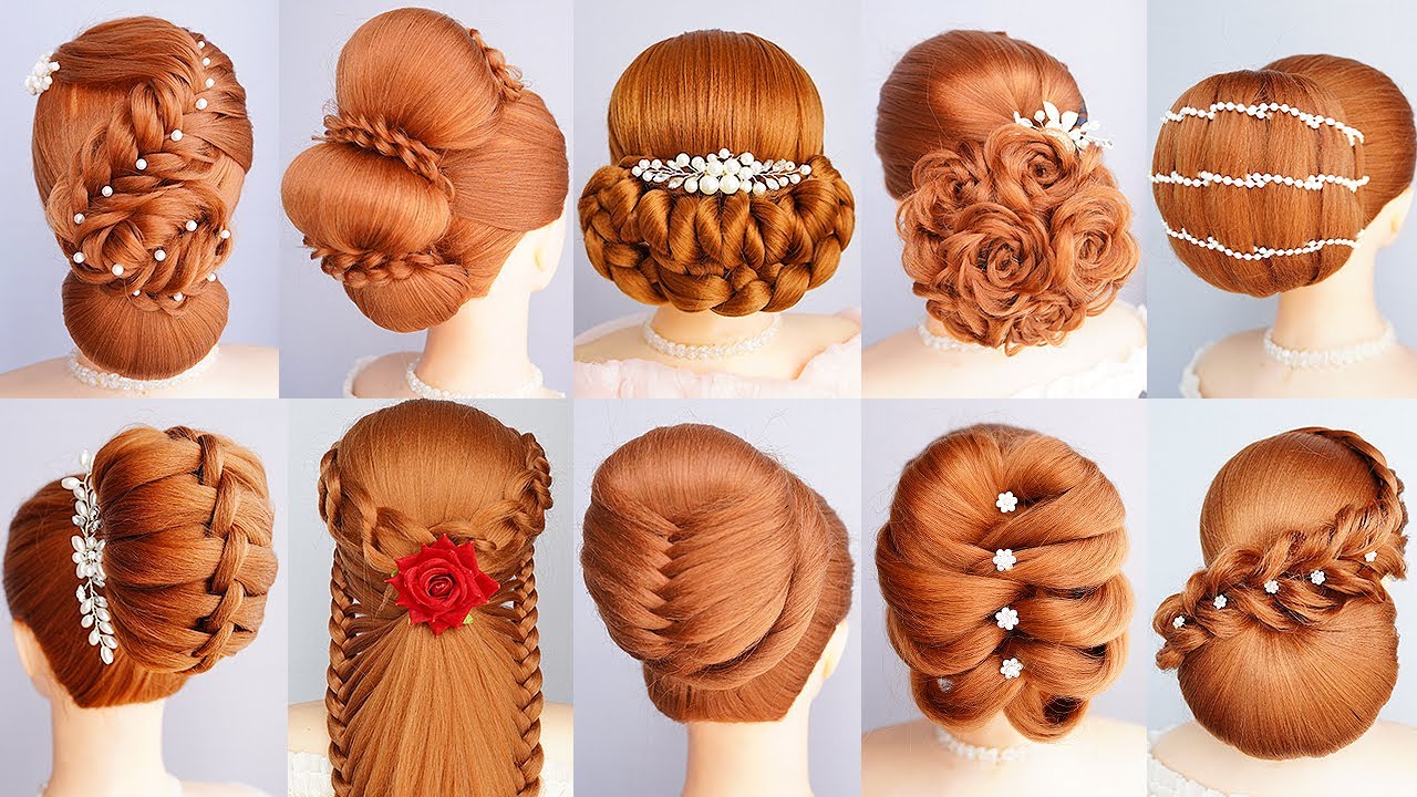 TOP 10 Party & Wedding Hairstyles for Women | Modern Bun Hairstyles for Long Hair