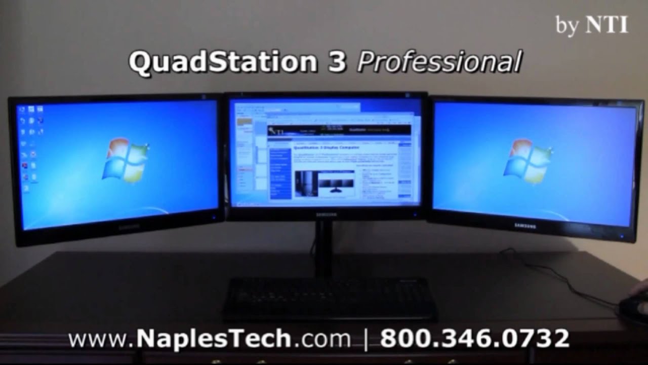 NTI QuadStation 3 Display Professional Workstation HD1080