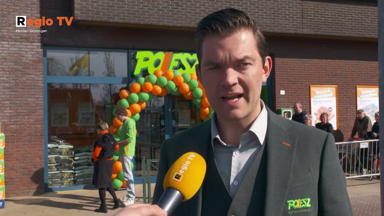 Feestelijke opening voor supermarkt Poiesz in Siddeburen