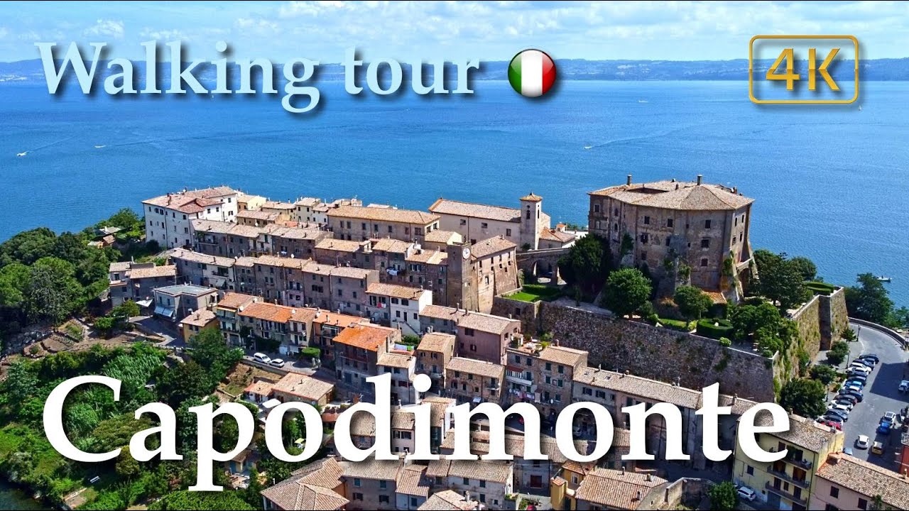Capodimonte (Lazio), Italy【Walking Tour】History in Subtitles - 4K