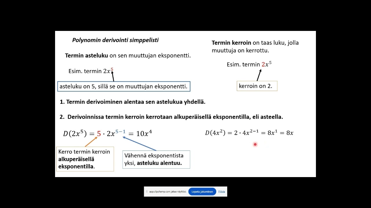 Polynomin derivointi simppelisti Mab8