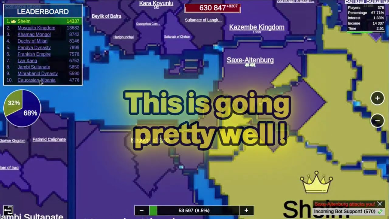 I conquered EUROPE as AFRICA in TERRITORIAL.IO