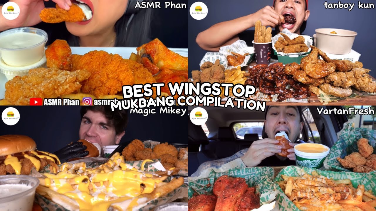 ASMR | BEST WINGSTOP MUKBANG COMPILATION | MOST POPULAR FAST FOOD EATING SHOW | CRUNCHY ASMR |