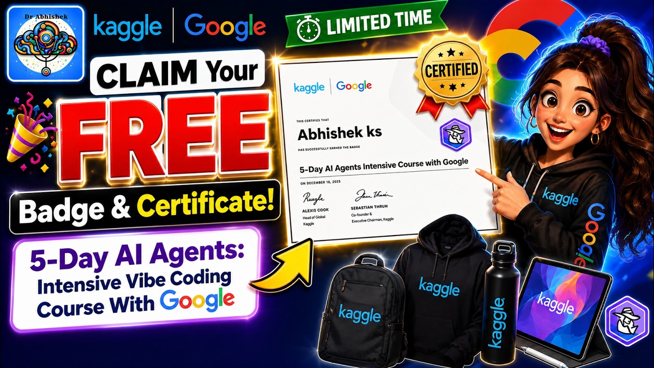 ПОЛУЧИТЕ БЕСПЛАТНО значок и сертификат! 5-дневный интенсив по AI-агентам и Vibe Coding с Google