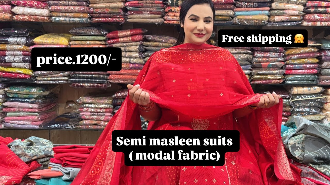 Comfort bhi ,Style bhi ,Budget bhi 💃Printed Semi Masleen Suits💰 Only ₹1200/- | 🚚 Free Shipping💖