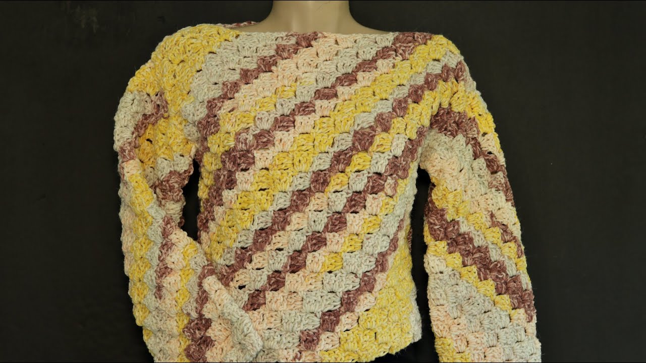 Blusa corner to corner em crochê