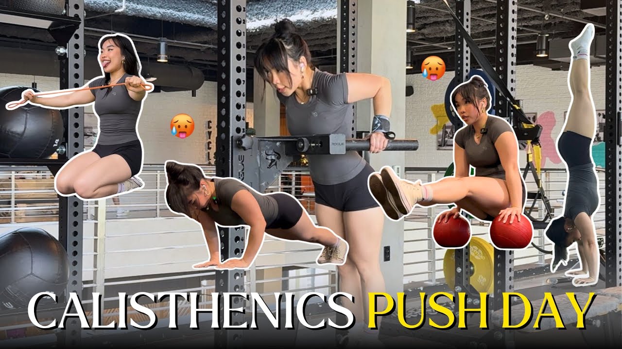 CALISTHENICS PUSH WORKOUTS | gym vlog, warm ups, calisthenics skills, yaps