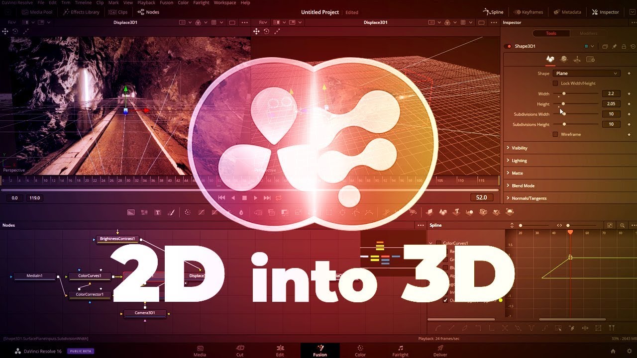 Creating 3d environment from an image Davinci Resolve Fusion
