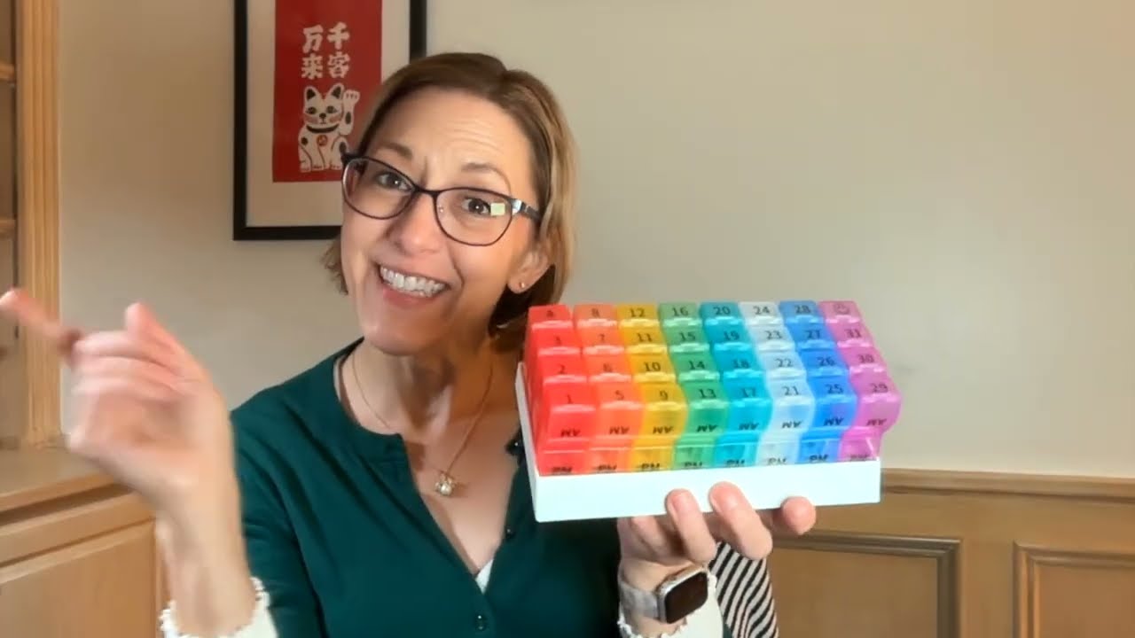 Bright, Easy to Use, Organized Monthly Pill Organizer - by ColorWing