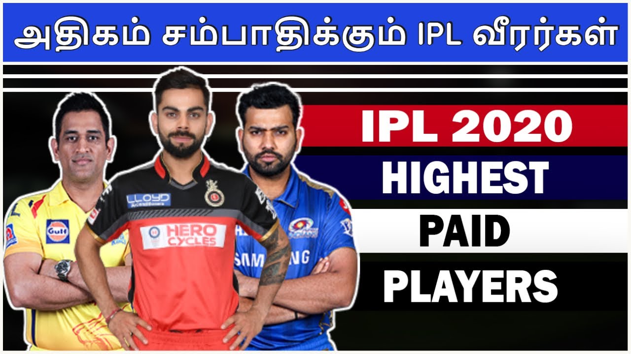 IPL 2020 TAMIL|IPL LATEST|Highest Paid IPL Players|CSK,MI,RCB,KKR,SRH,RR,KXIP,DC NEWS|IPL NEWS TAMIL