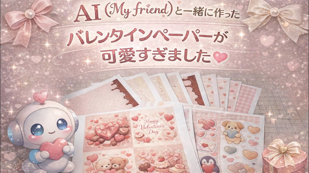 AIと一緒に作ったバレンタインペーパーが可愛いすぎました🫶 #papercraft #ハンドメイド #ai #valentine