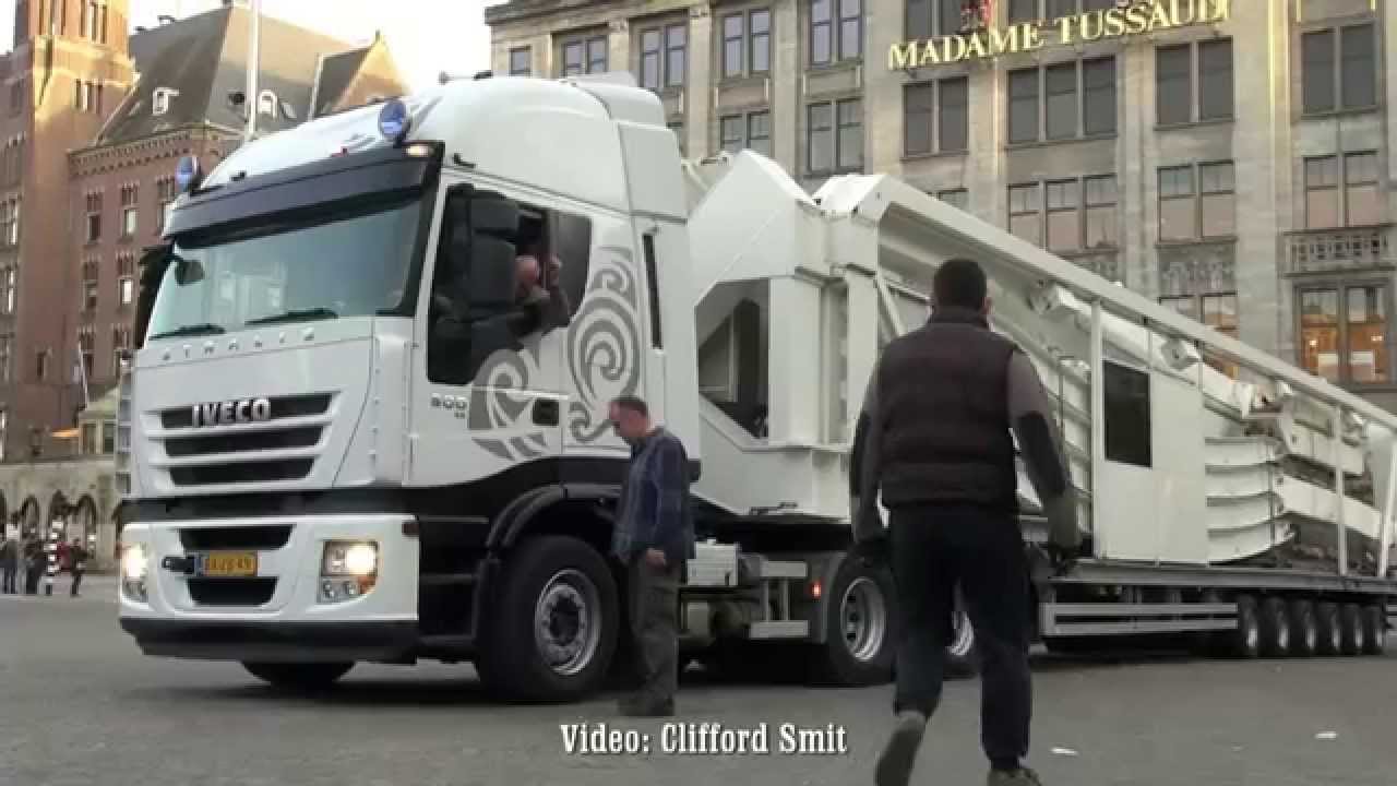 Kermis Amsterdam Dam oprijden Transporten  Deel 1